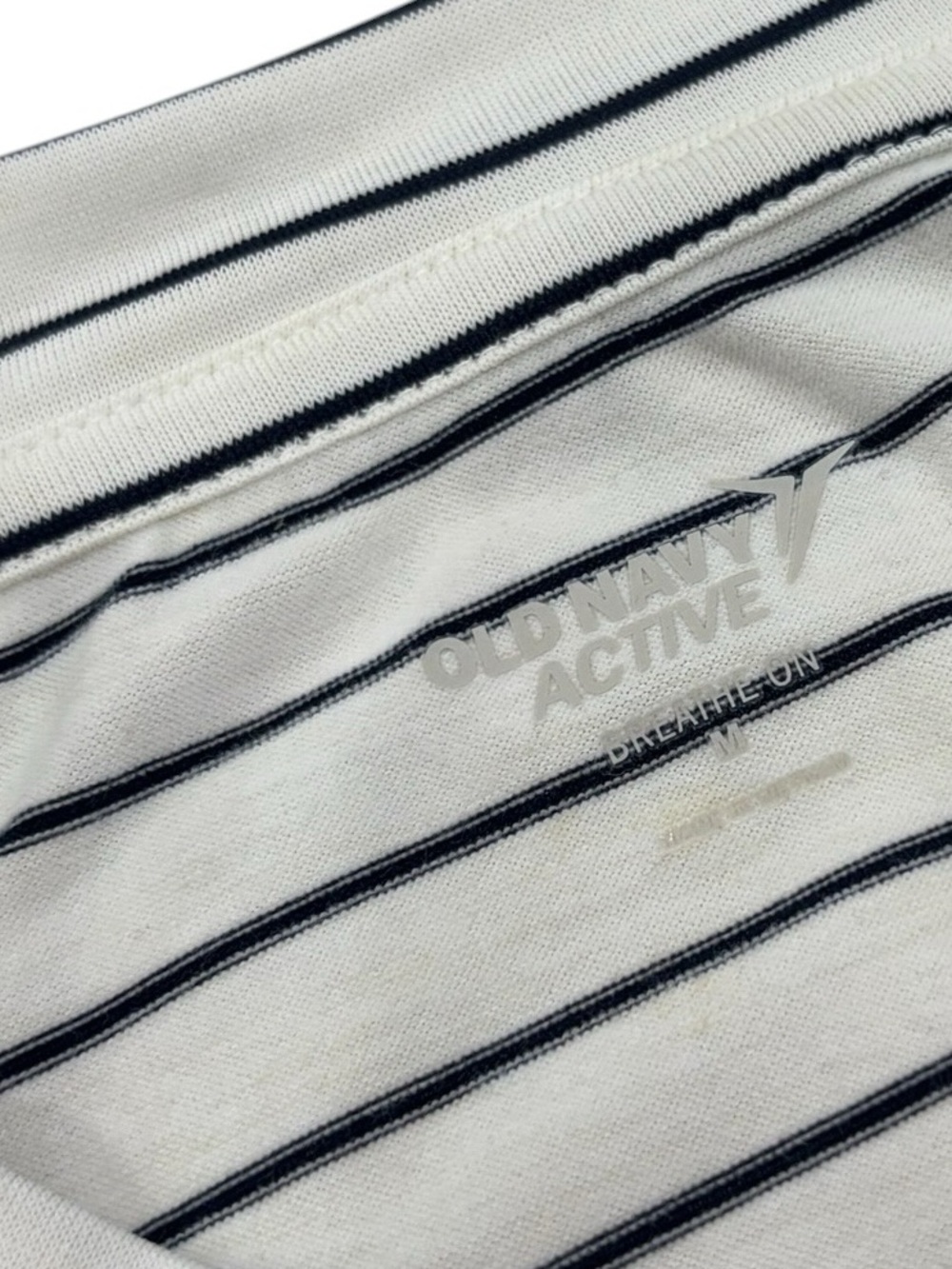 Old Navy Active Striped Long-Sleeve Twist Front Top - White/Black - Picture 5 of 5